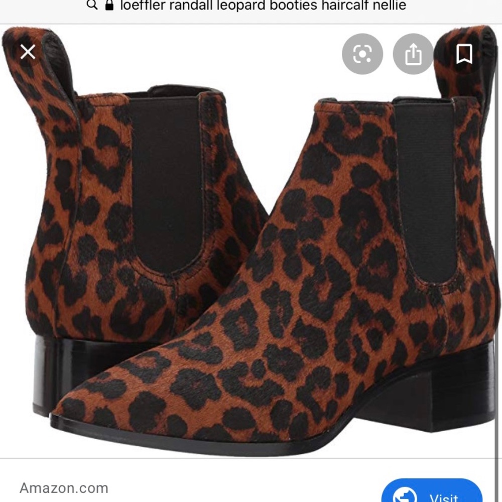 SOLD Loeffler Randall Haircalf Leopard booties- Size 7 - Picture 4 of 4